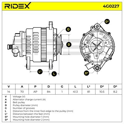 Alternator RIDEX 4G0227 4G0227 - foto 5