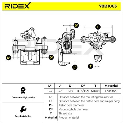 Zacisk Hamulcowy RIDEX 78B1063 78B1063 - foto 6