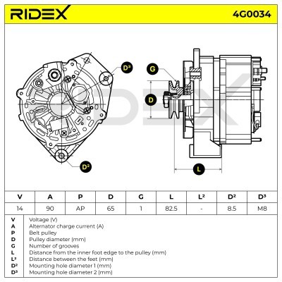 Alternator RIDEX 4G0034 4G0034 - foto 7