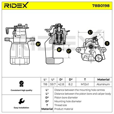 Zacisk Hamulcowy RIDEX 78B0198 78B0198 - foto 8