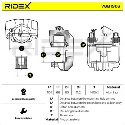 Zacisk Hamulcowy RIDEX 78B1903 78B1903 - foto 3