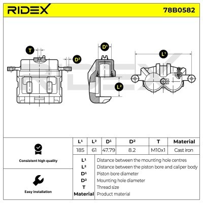 Zacisk Hamulcowy RIDEX 78B0582 78B0582 - foto 5
