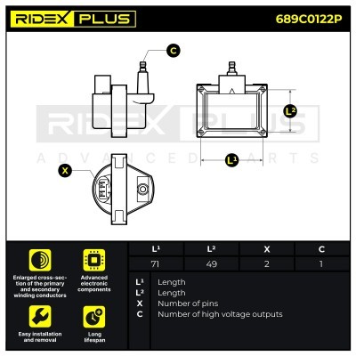 Cewka Zapłonowa RIDEX 689C0122P 689C0122P - foto 2