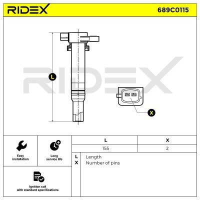 Cewka Zapłonowa RIDEX 689C0115 689C0115 - foto 2