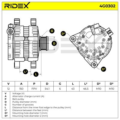 Alternator RIDEX 4G0302 4G0302 - foto 7
