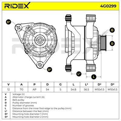 Alternator RIDEX 4G0299 4G0299 - foto 11