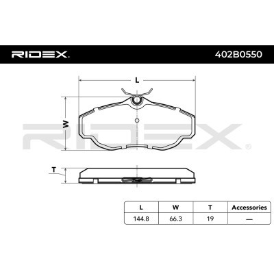 Klocki hamulcowe RIDEX 402B0550 402B0550 - foto 6