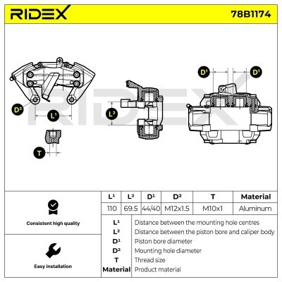 Zacisk Hamulcowy RIDEX 78B1174 78B1174 - foto 6