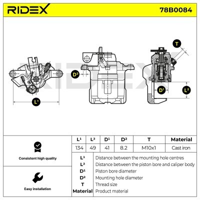 Zacisk Hamulcowy RIDEX 78B0084 78B0084 - foto 3