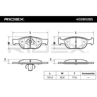 Klocki hamulcowe RIDEX 402B0285 402B0285 - foto 6