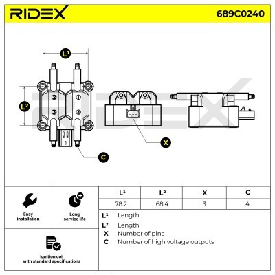 Cewka Zapłonowa RIDEX 689C0240 689C0240 - foto 6