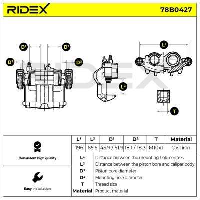 Zacisk Hamulcowy RIDEX 78B0427 78B0427 - foto 5