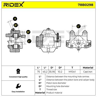 Zacisk Hamulcowy RIDEX 78B0298 78B0298 - foto 2