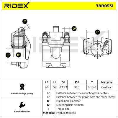 Zacisk Hamulcowy RIDEX 78B0531 78B0531 - foto 5