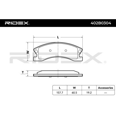 Klocki hamulcowe RIDEX 402B0304 402B0304 - foto 8