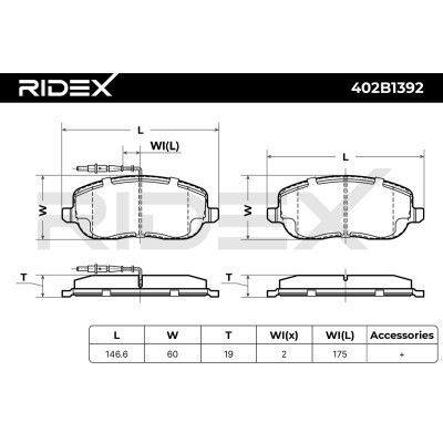 Klocki hamulcowe RIDEX 402B1392 402B1392 - foto 6