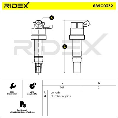 Cewka Zapłonowa RIDEX 689C0332 689C0332 - foto 2