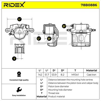 Zacisk Hamulcowy RIDEX 78B0886 78B0886 - foto 5