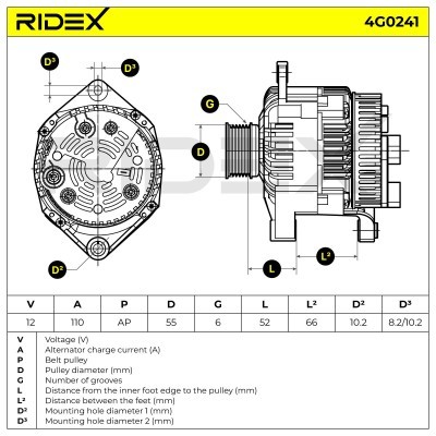 Alternator RIDEX 4G0241 4G0241 - foto 7