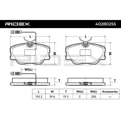 Klocki hamulcowe RIDEX 402B0255 402B0255 - foto 3