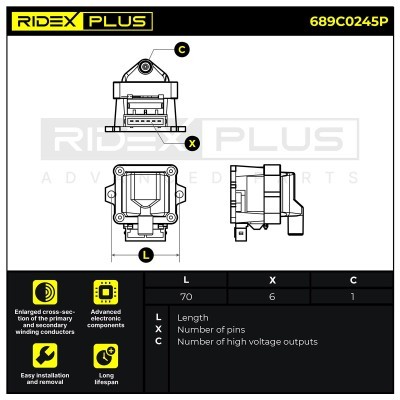 Cewka Zapłonowa RIDEX 689C0245P 689C0245P - foto 3