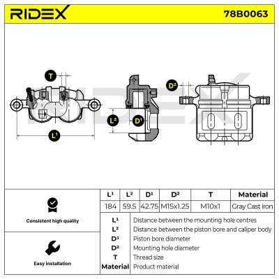 Zacisk Hamulcowy RIDEX 78B0063 78B0063 - foto 5