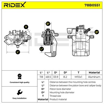Zacisk Hamulcowy RIDEX 78B0551 78B0551 - foto 6