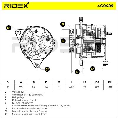 Alternator RIDEX 4G0499 4G0499 - foto 5