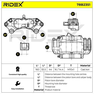 Zacisk Hamulcowy RIDEX 78B2351 78B2351 - foto 3