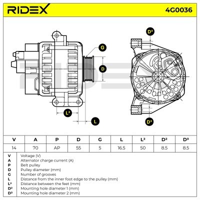 Alternator RIDEX 4G0036 4G0036 - foto 7