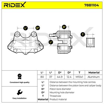 Zacisk Hamulcowy RIDEX 78B1104 78B1104 - foto 6