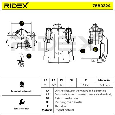Zacisk Hamulcowy RIDEX 78B0224 78B0224 - foto 4