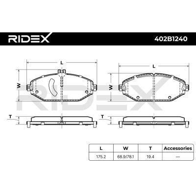 Klocki hamulcowe RIDEX 402B1240 402B1240 - foto 7