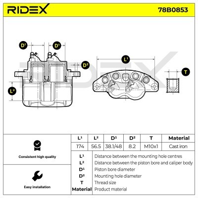 Zacisk Hamulcowy RIDEX 78B0853 78B0853 - foto 6