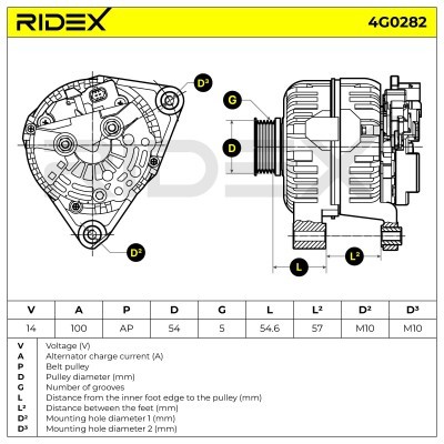 Alternator RIDEX 4G0282 4G0282 - foto 7