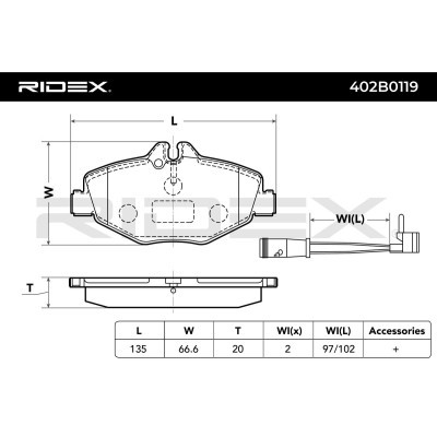 Klocki hamulcowe RIDEX 402B0119 402B0119 - foto 3