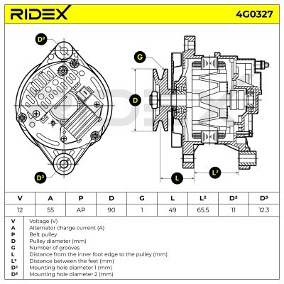 Alternator RIDEX 4G0327 4G0327 - foto 7