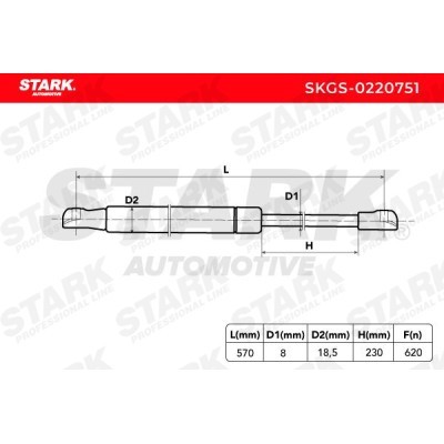 Amortyzator Pokrywy Bagażnika Stark SKGS-0220751 SKGS-0220751 - foto 5