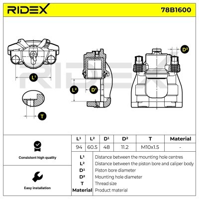 Zacisk Hamulcowy RIDEX 78B1600 78B1600 - foto 3