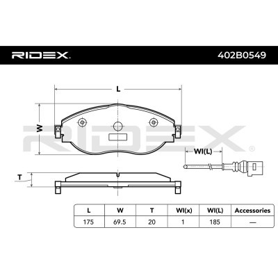 Klocki hamulcowe RIDEX 402B0549 402B0549 - foto 3