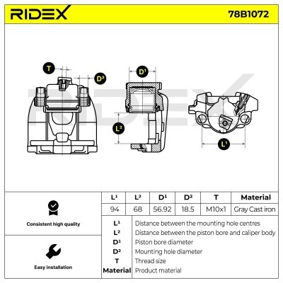 Zacisk Hamulcowy RIDEX 78B1072 78B1072 - foto 5