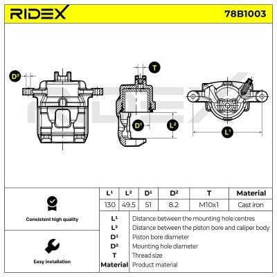 Zacisk Hamulcowy RIDEX 78B1003 78B1003 - foto 5