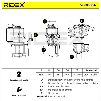 Zacisk Hamulcowy RIDEX 78B0834 78B0834 - foto 5