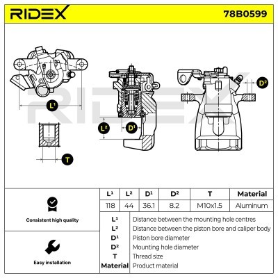 Zacisk Hamulcowy RIDEX 78B0599 78B0599 - foto 7