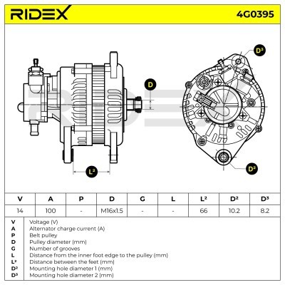Alternator RIDEX 4G0395 4G0395 - foto 7