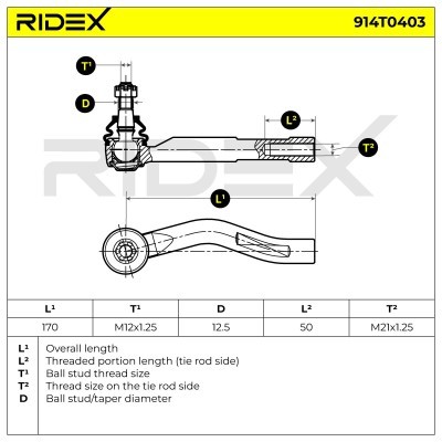 Końcówka drążka kierowniczego RIDEX 914T0403 914T0403 - foto 6