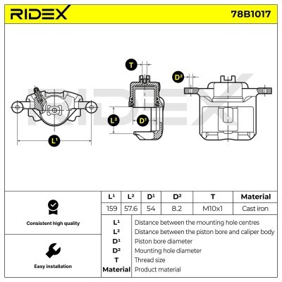 Zacisk Hamulcowy RIDEX 78B1017 78B1017 - foto 6