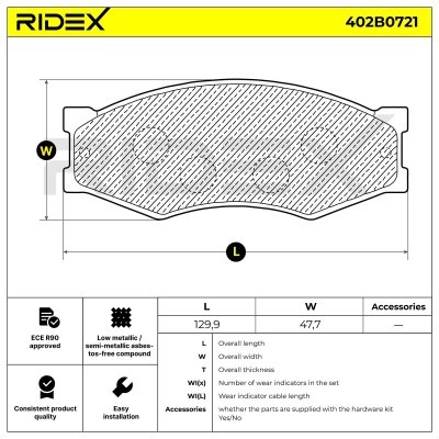 Klocki hamulcowe RIDEX 402B0721 402B0721 - foto 8