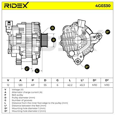 Alternator RIDEX 4G0330 4G0330 - foto 5