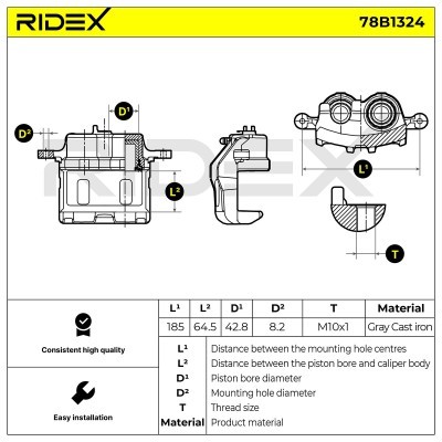 Zacisk Hamulcowy RIDEX 78B1324 78B1324 - foto 7